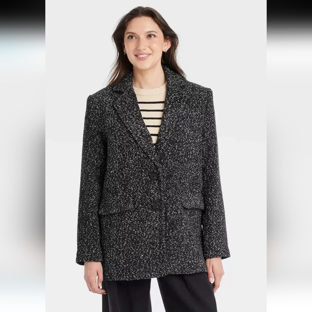 Universal Thread Oversized  Black and White Oversized Blazer Coat, Size XS